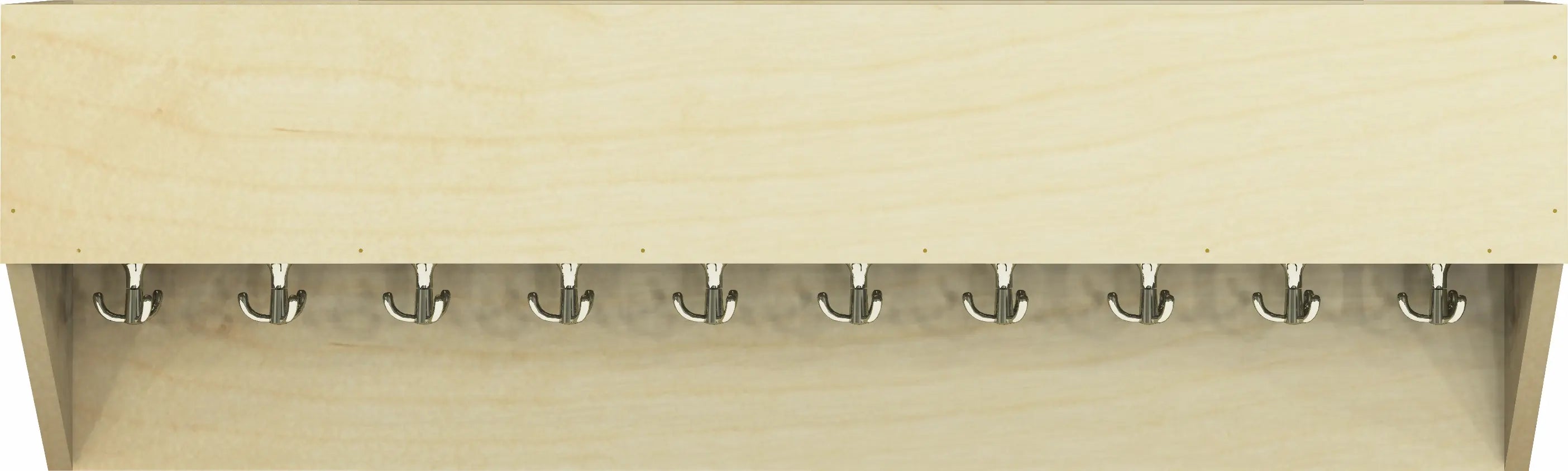 garderobe aan wand met tassenbak