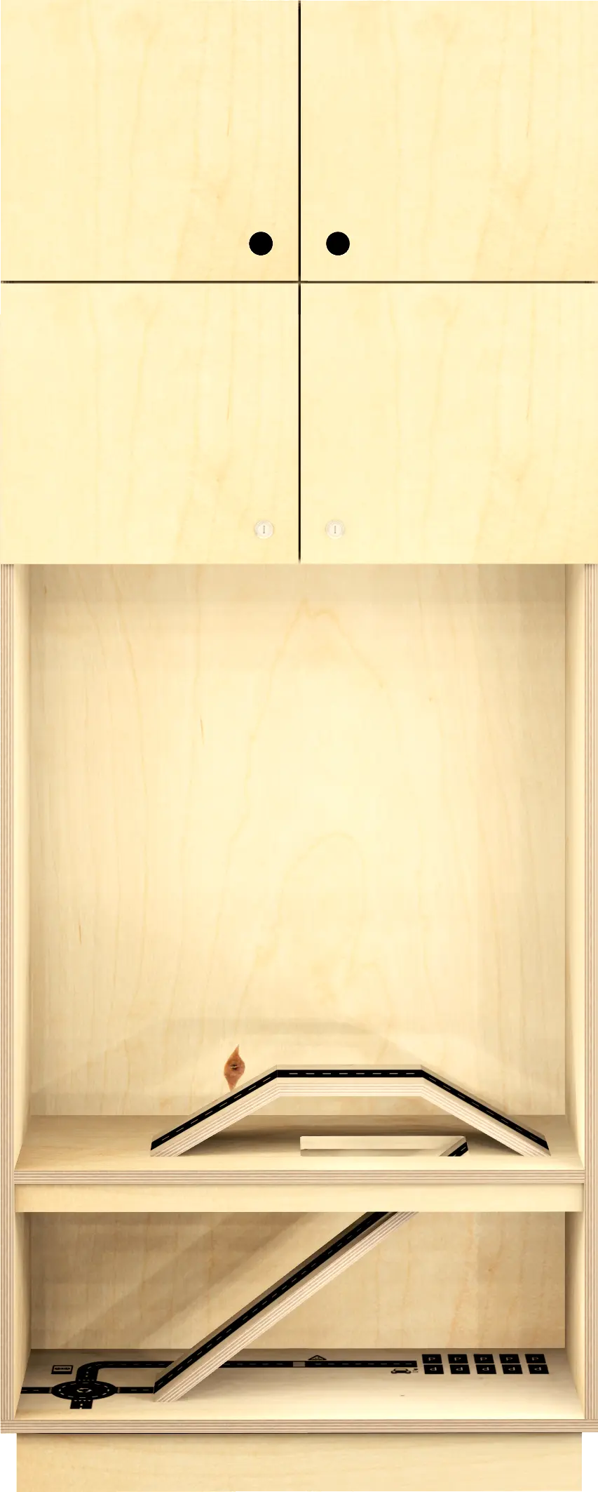 wandkast autobaan met deuren en twee sloten