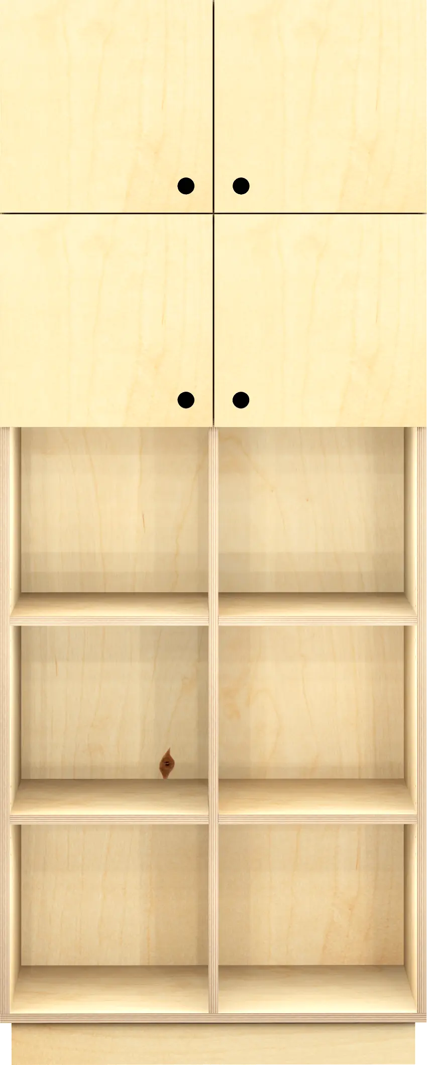 wandkast boven dicht, onder open