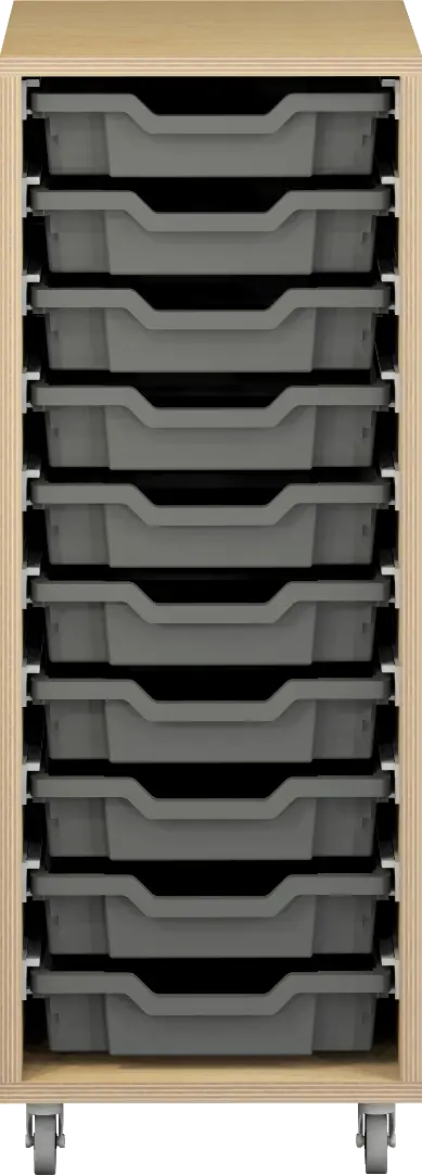kast met 10 gratnell lades, op wielen