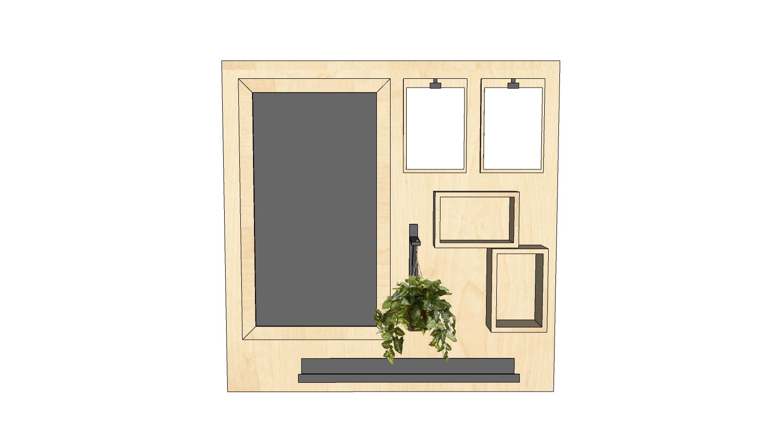 Wandbord vierkant 1 krijtmagneetbord