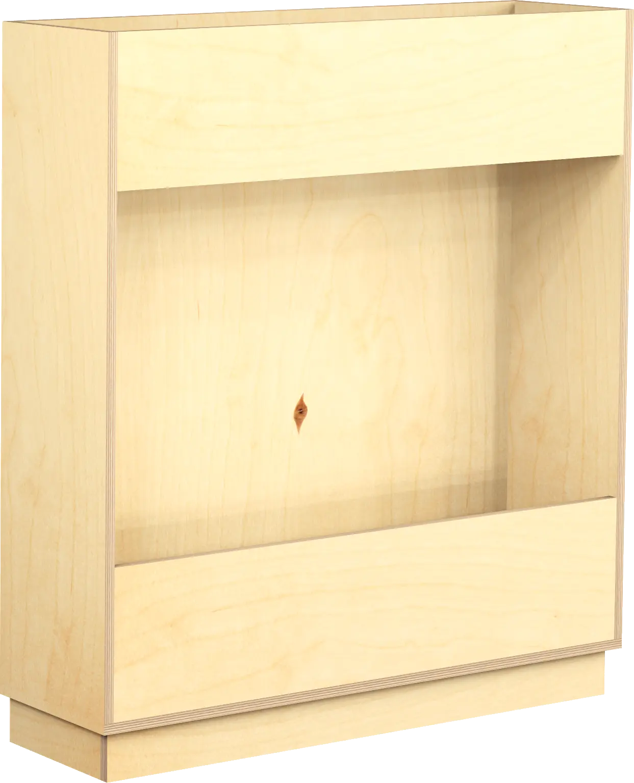garderobe met tassenbak onder en boven, op plint
